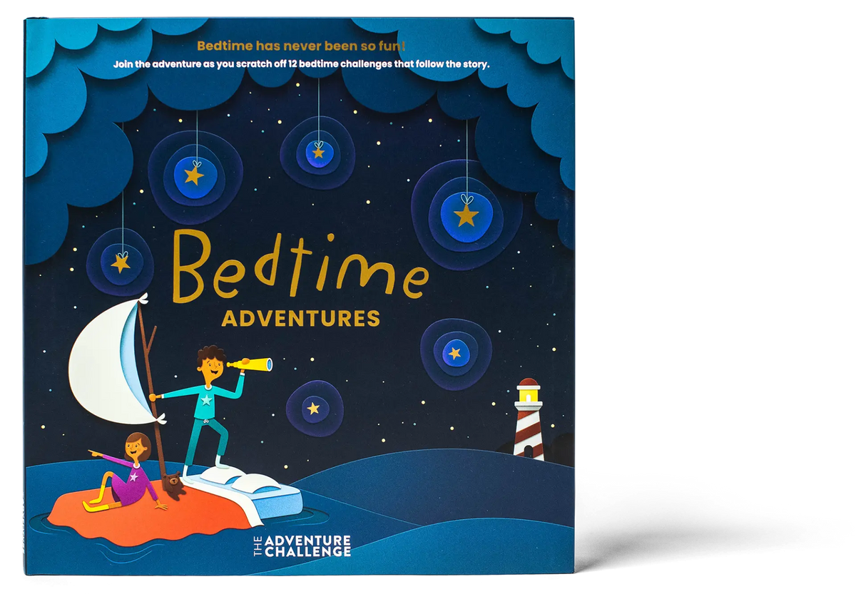 The Adventure Challenge Bedtime Adventures book standing upright