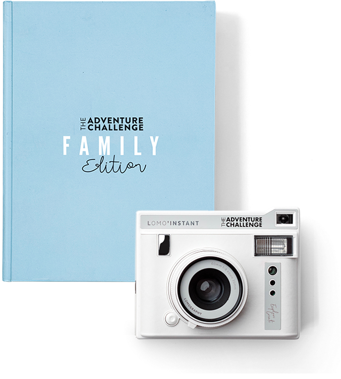Family Edition book with instant camera