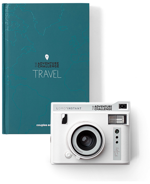 Travel Edition book with instant camera